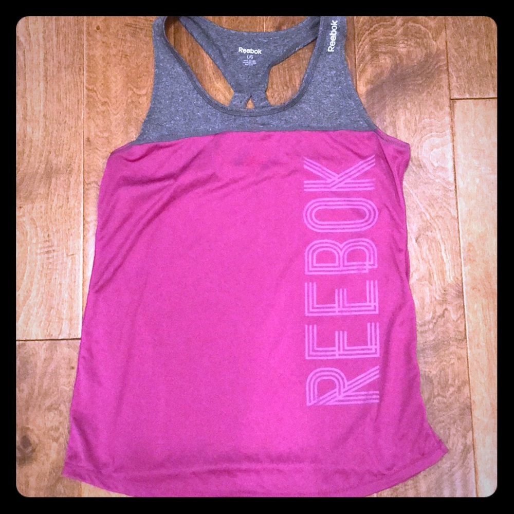 Reebok tank workout EUC large strapy back